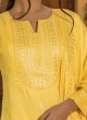 Yellow Salwar Kameez In Chanderi Fabric